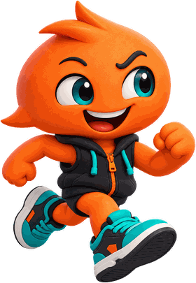 SHFT, theSHFT's mascot, running